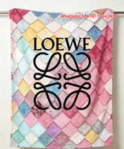 LOEWE Embroidered Logo Flannel Fleece Throw Blanket L010